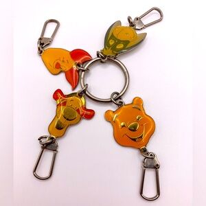 Vintage Winnie The Pooh, Piglet, Tigger & Eeyore Enamel Keychain